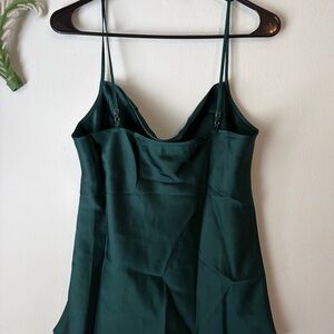 Elegant Green Spaghetti Strap Camisole Silky